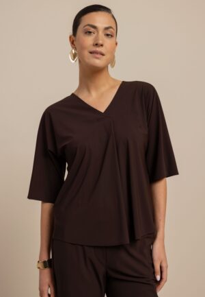 Studio Anneloes Marly Top 13821 T-shirt Korte Mouw 8700 Espresso