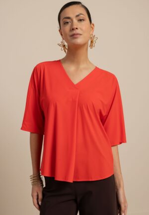 Studio Anneloes Marly Top 13821 T-shirt Korte Mouw 2800 Coral Red