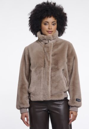Rino & Pelle Ambra.7002611 Short Faux Fur Jacket Jackets 11100 Mocha Latte