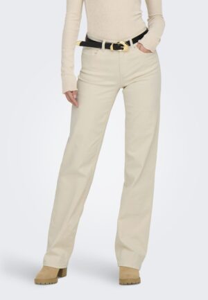 Only Onlblush Mid Straight Dnm Dot Noos 15337793 Straight Leg Ecru