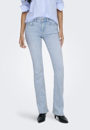 Only Onlblush Mid Flared Dnm Cro495 Noos 15363225 Flare Light Blue Bleached Denim