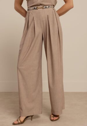 Studio Anneloes Liese Linen Look Trousers 13860 Broek 2200 Latte