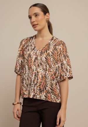 Studio Anneloes Madison Feather Top 13865 T-shirt Korte Mouw 9997 Multi Color