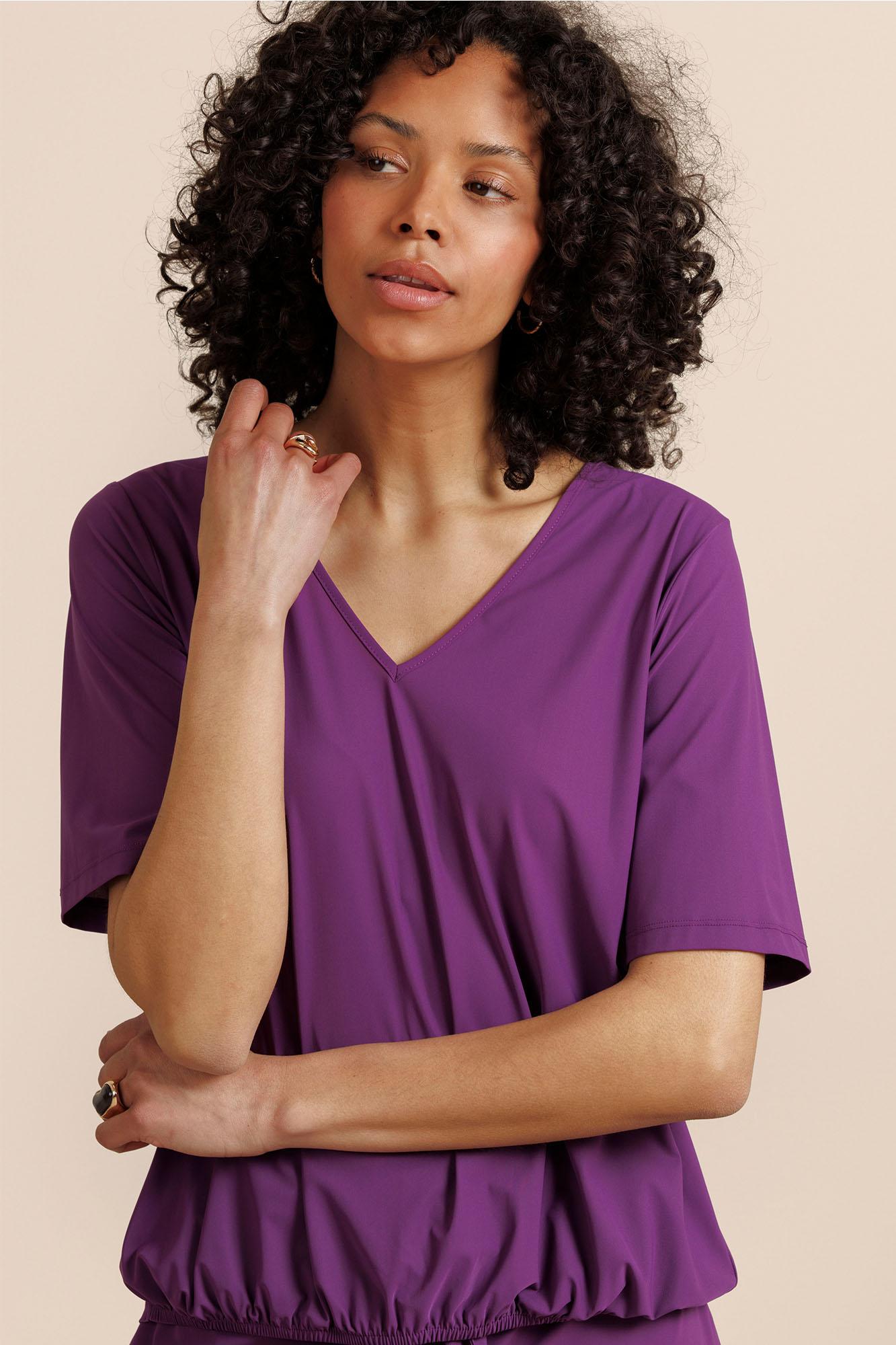Studio Anneloes Vicky Shirt 13967 T-shirt Korte Mouw 5800 Plum