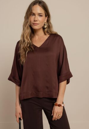 Studio Anneloes Madison Satin Top 13947 Tops En Singlets 8600 Chestnut