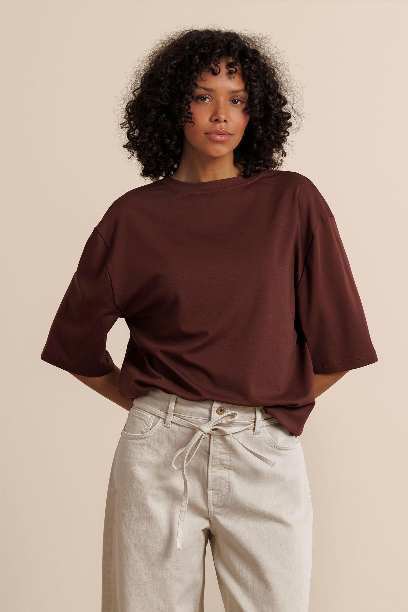 Studio Anneloes Fiore T-shirt 13986 T-shirt Korte Mouw 8600 Chestnut