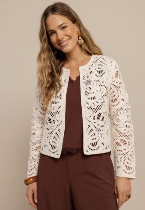 Studio Anneloes Annyka Crochet Cardigan 13991 Vest 1700 Ecru