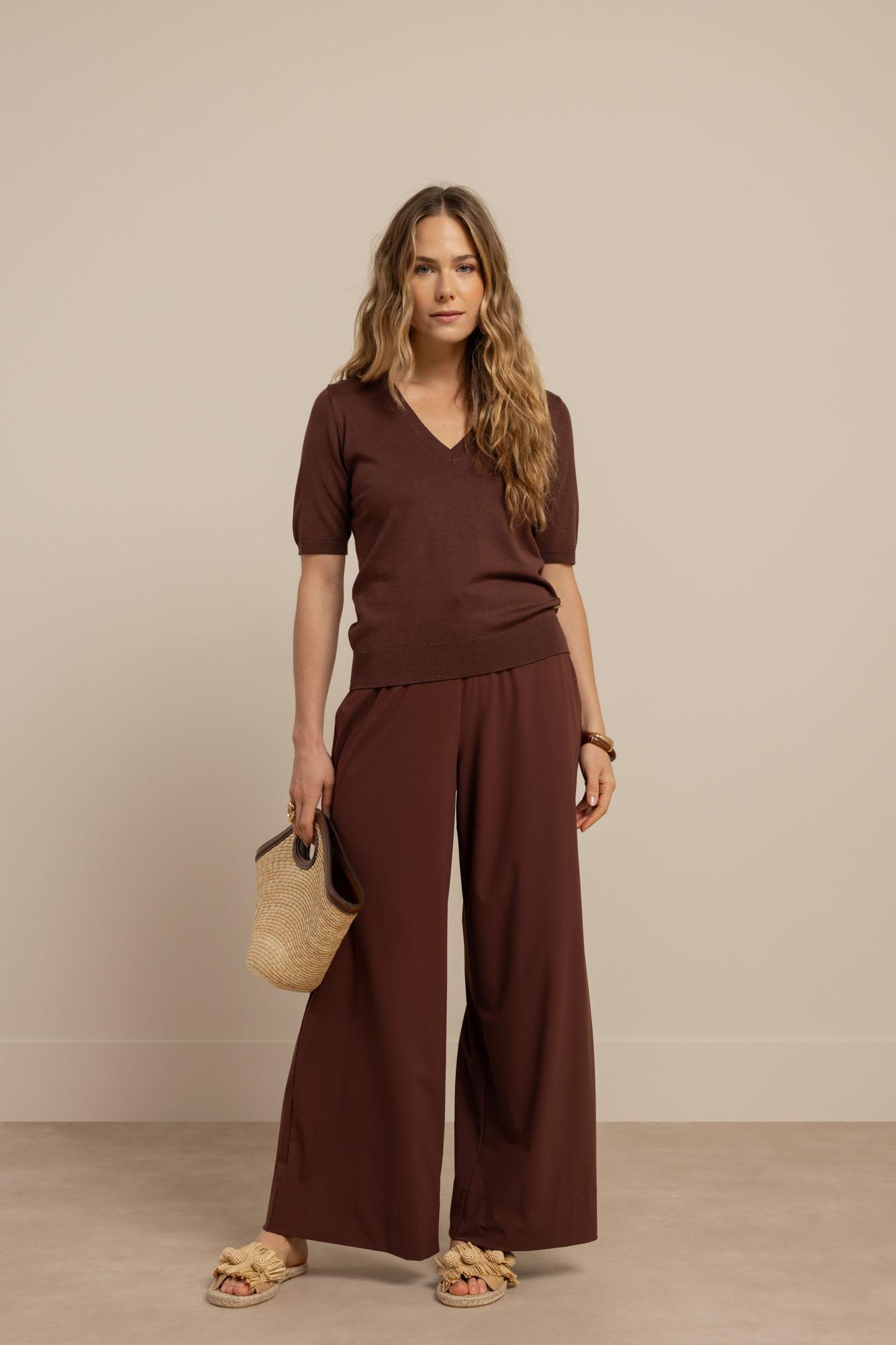 Studio Anneloes Truida Pullover 13989 Trui Korte Mouw 8600 Chestnut