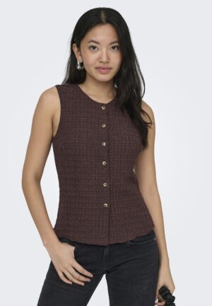 Only Onlilse S/l Structure Vest Jrs Noos Gilets Deep Mahogany