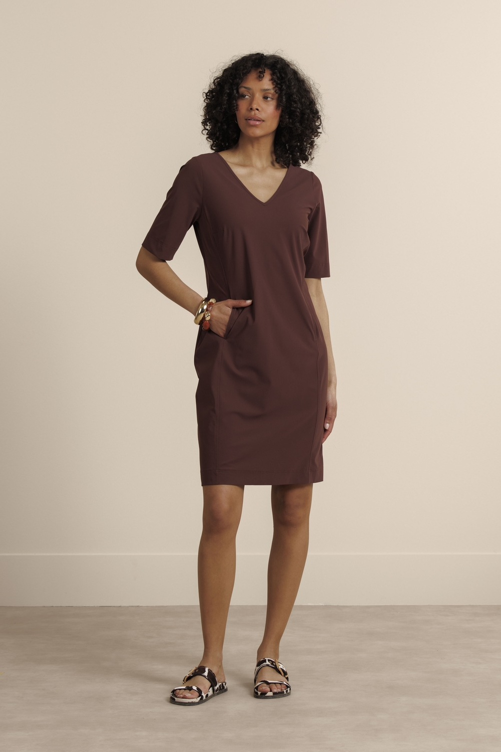 Studio Anneloes Silvie Ssl Dress 14001 Jurk 8600 Chestnut