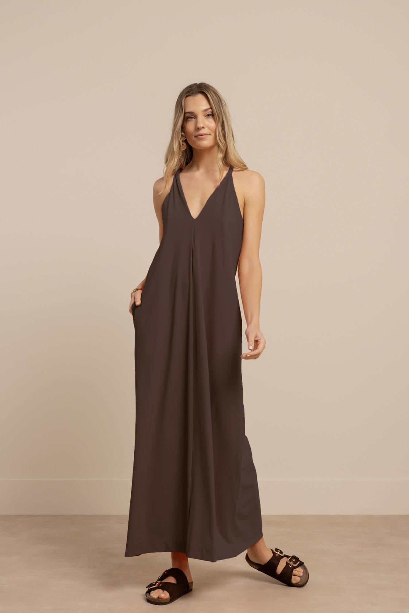Studio Anneloes Norah 2way Dress 13966 Jurk 8700 Espresso