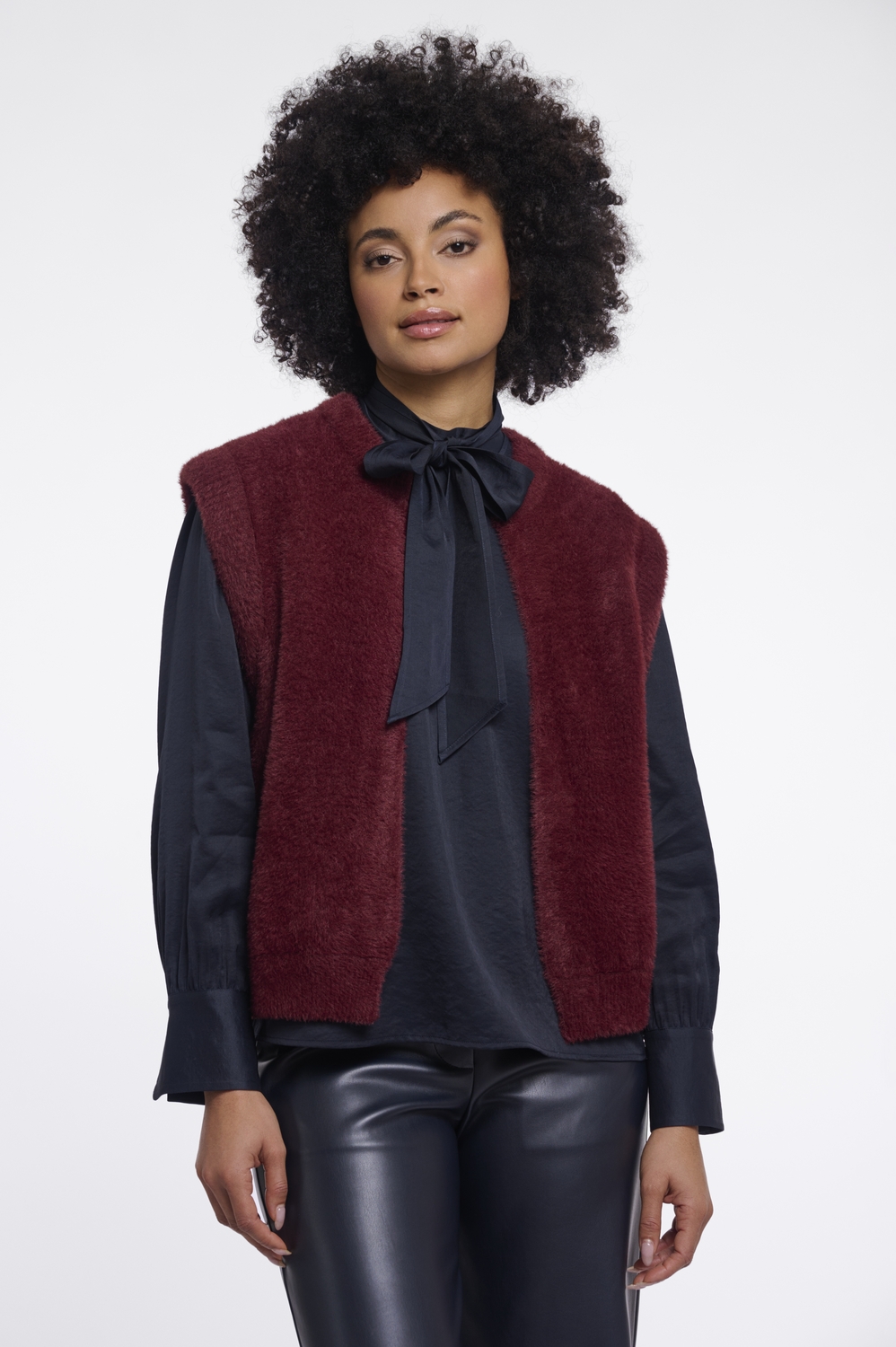 Rino - Pelle Short Waistcoat Elona.5002611 Vest Sangria