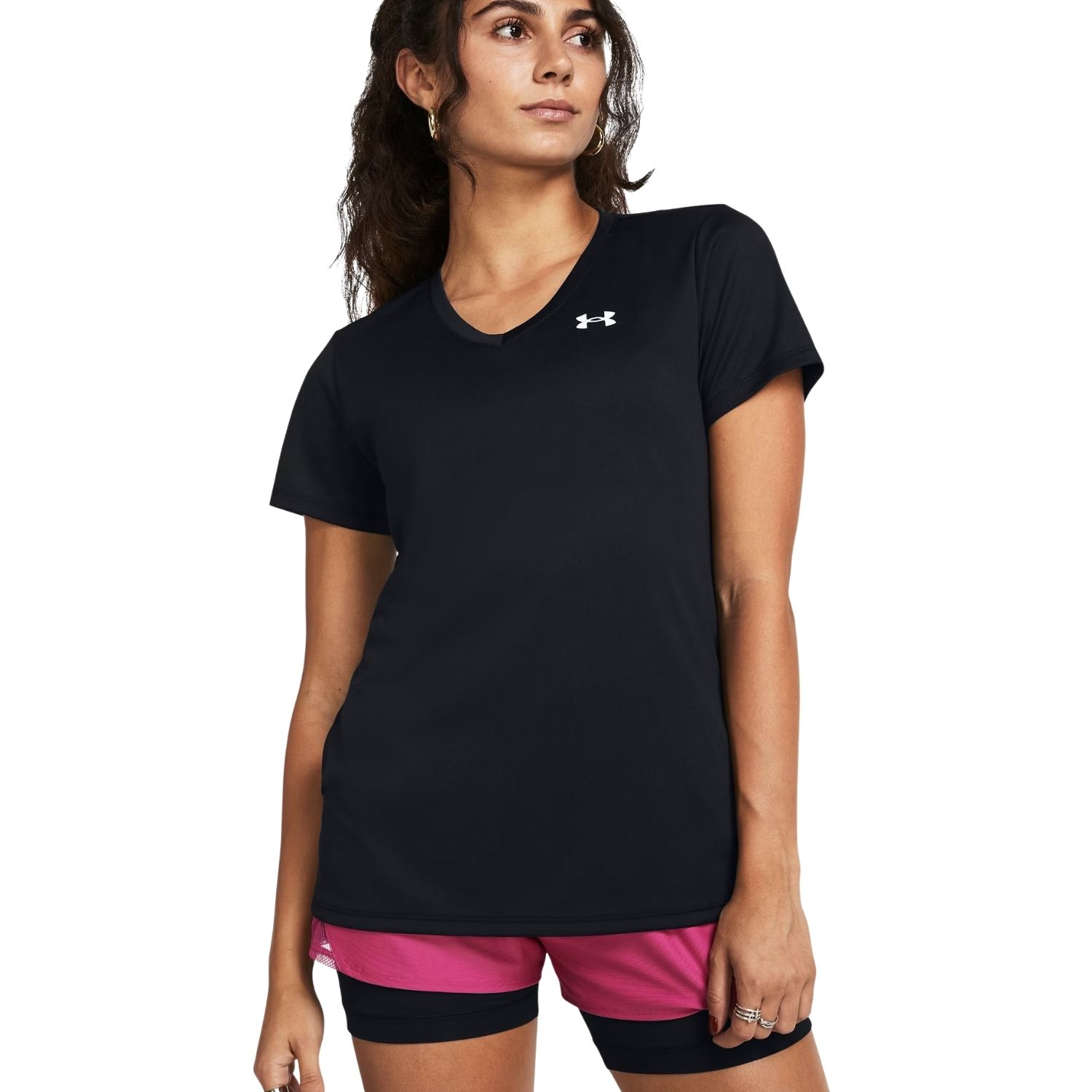 Under Armour Tech V-Neck Sportshirt Dames M/38