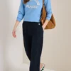 3/4 High Waist broek met wijde pijpen in Loose Fit