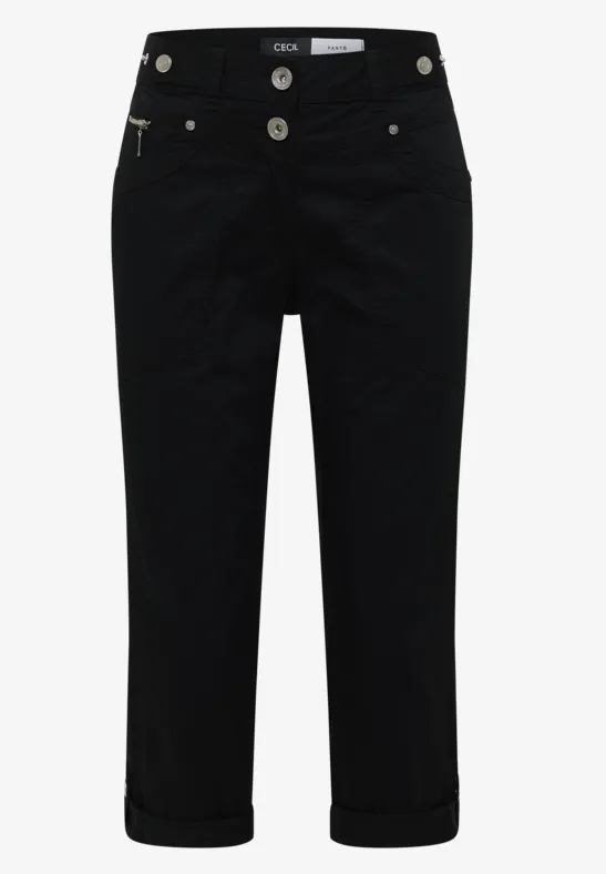 3/4 Mid Waist Slim Legs broek met omslag - Afbeelding 2