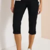3/4 Mid Waist Slim Legs broek met omslag