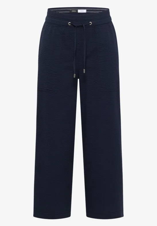 3/4 Wide Legs broek in seersucker kwaliteit - Afbeelding 2