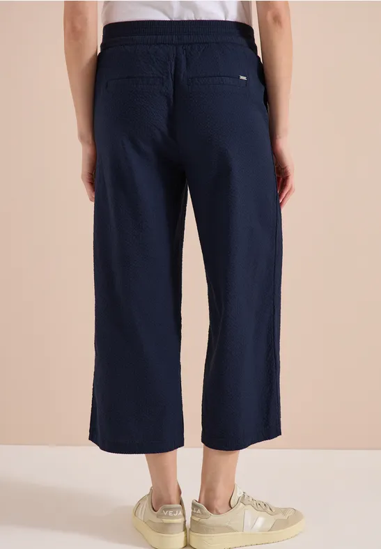 3/4 Wide Legs broek in seersucker kwaliteit - Afbeelding 3
