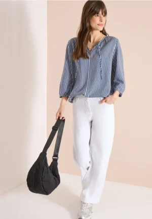 3/4 mouw blouse met gestreept patroon