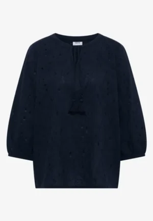 Alternative view of 3/4 mouw blouse met shiffley patroon