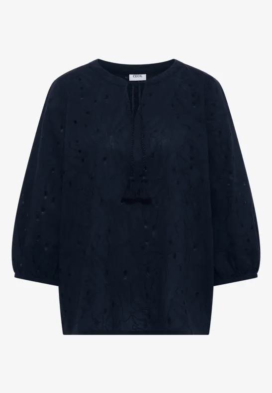 3/4 mouw blouse met shiffley patroon - Afbeelding 2