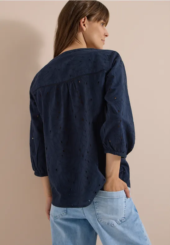 3/4 mouw blouse met shiffley patroon - Afbeelding 3