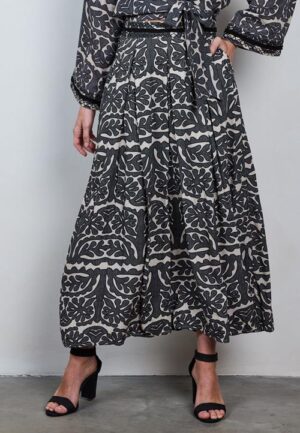 Skirt Gloss Embro Feather grey with Bliss print