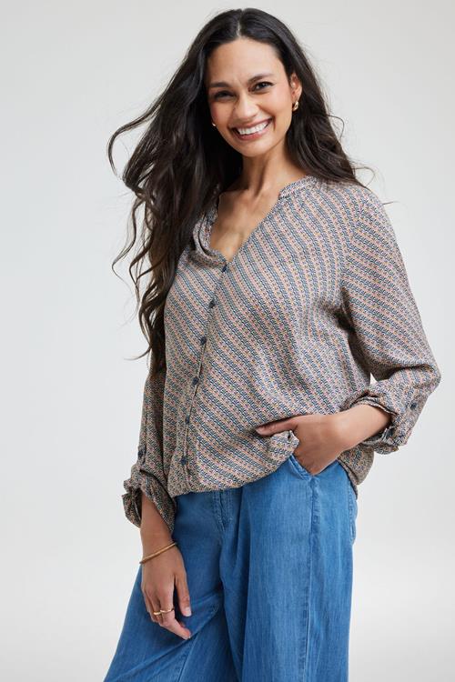 Blouse Nilly Sand with Pure print - Afbeelding 3