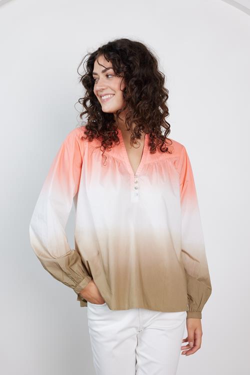 Blouse Nelsi dip dye Neon orange - Afbeelding 2