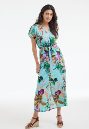 Dress Novel Turquoise Azure print
