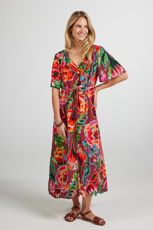 Dress Jazzy Dark red Fiesta print