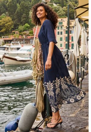 Alternative view of Dress Cherish Blue Coast print