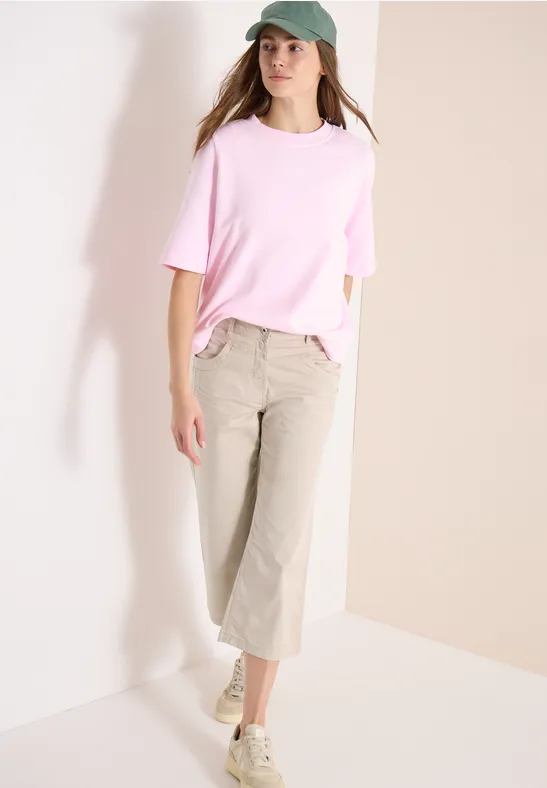 7/8 High Waist broek met uitlopende pijpen in Loose Fit