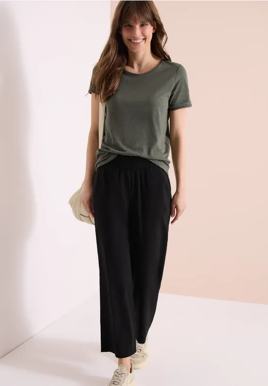 7/8 High Waist broek met wijde pijpen in Loose Fit