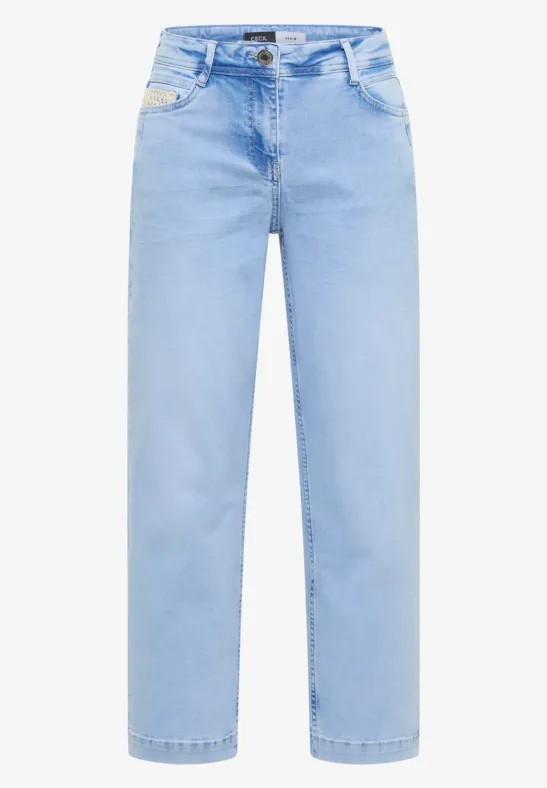 7/8 Wide Leg jeans met gehaakt detail - Afbeelding 2