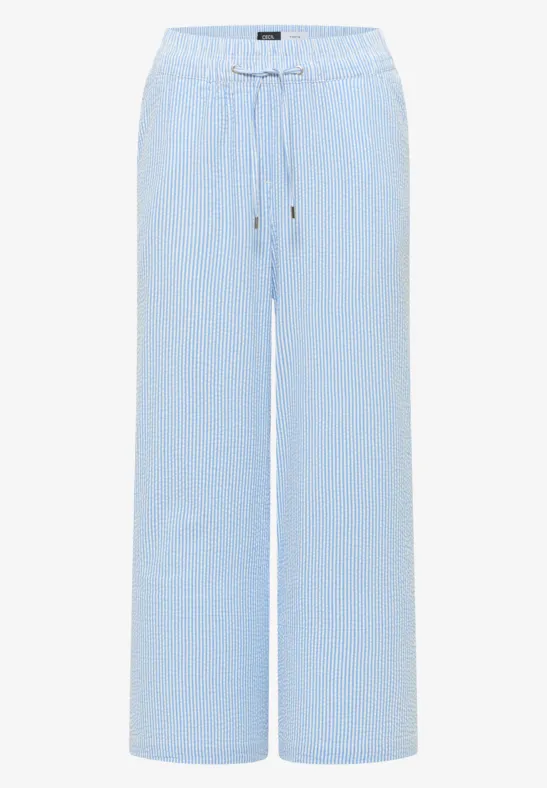 7/8 Wide Legs broek in seersucker kwaliteit - Afbeelding 2