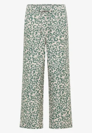 Alternative view of 7/8 Wide Legs broek van linnenmix met luipaardprint