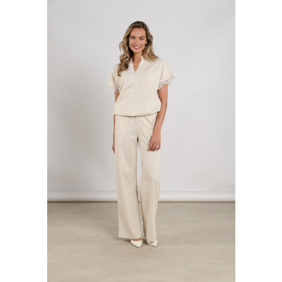 Nukus - Beige | Dames | Blouse | Beige | S | regular | Kamst mode