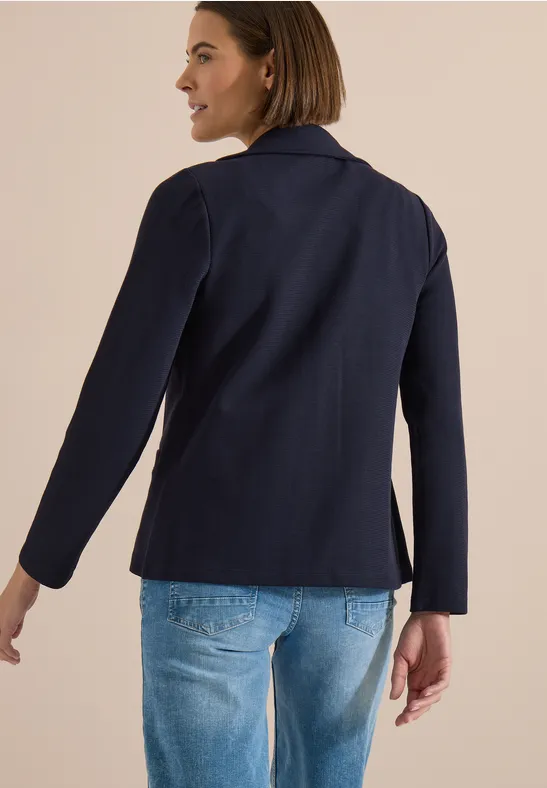 Blazer met structuur in effen kleur - Afbeelding 3
