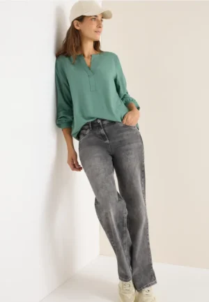 Blouse met gespleten hals