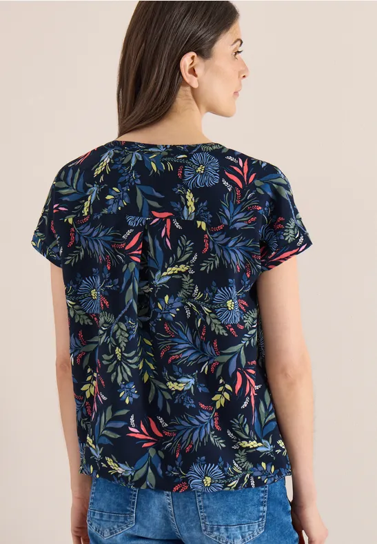Blouse met gespleten hals en print - Afbeelding 3