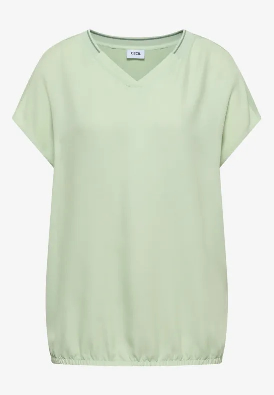 Blouse met korte mouwen en een mix van texturen - Afbeelding 2