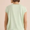 Blouse met korte mouwen en een mix van texturen - Afbeelding 3