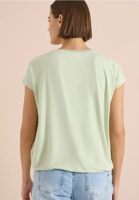 Blouse met korte mouwen en een mix van texturen - Afbeelding 3