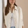 Blouse met lange mouwen en linnen overhemdkraag
