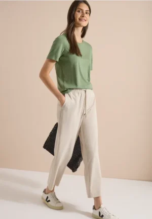 Broek met High Waist en Wide Leg pijpen in een Loose Fit pasvorm