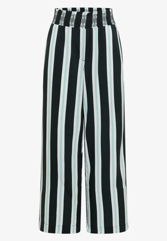 Broek met High Waist en Wide Leg pijpen met strepen - Afbeelding 2
