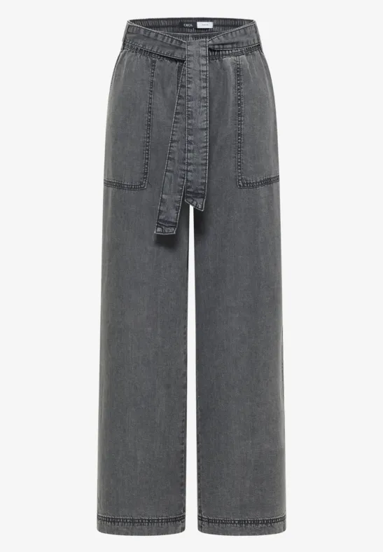 Broek met Wide Leg pijpen en een strikriem - Afbeelding 2