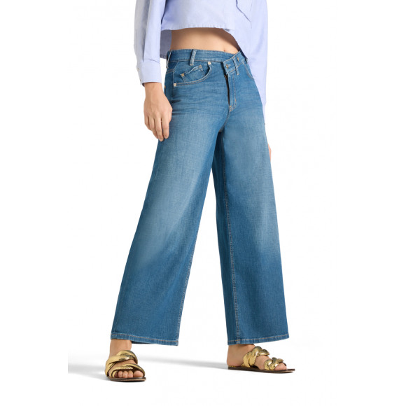 Cambio - Blauw | Dames | Broek | Blauw | 38 | regular | Kamst mode