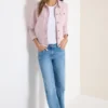 Denim jack in een gekleurde denim look